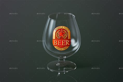 Beer Glass Mock-up - Snifter, Graphics | GraphicRiver