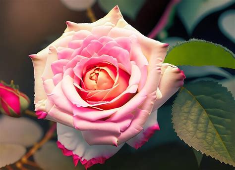 Premium AI Image Beautiful Blooming Flower Rose Flower Close Up