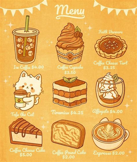 Menu Illustration Food Illustrations Kawaii Illustration Cupcake