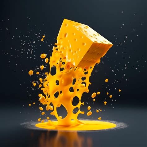 Premium AI Image Liquid Cheese Concept Illustration Of Yellow Cheese