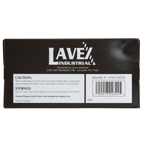 Lavex Nitrile Mil Heavy Duty Powder Free Textured Gloves Large