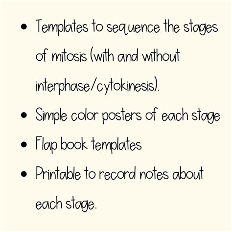 Mitosis Cell Division Foldable Cut And Paste Science Activity And