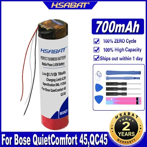 Hsabat Qc45 700mah Battery For Bose Quietcomfort 45 Qc45 Headset Batteries