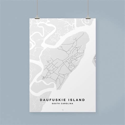 Daufuskie Island Map Print Daufuskie Island Poster Daufuskie Island Art - Etsy