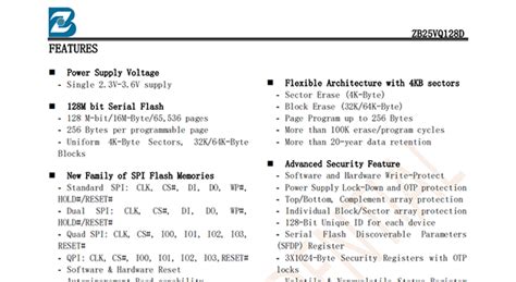 Zb Vq D V M Bit Spi Nor Flash