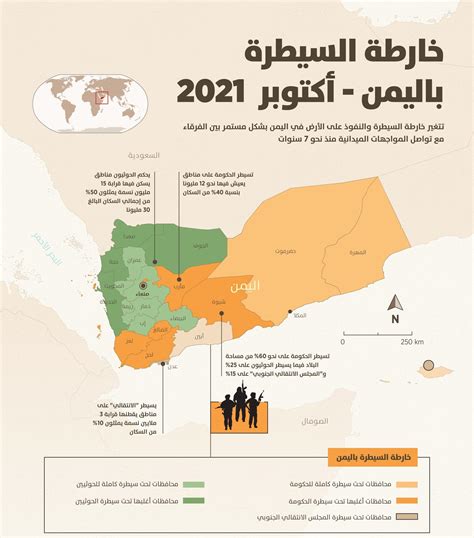 بعد 7 سنوات من الحرب في اليمن تعرف على خارطة السيطرة على الأرض في