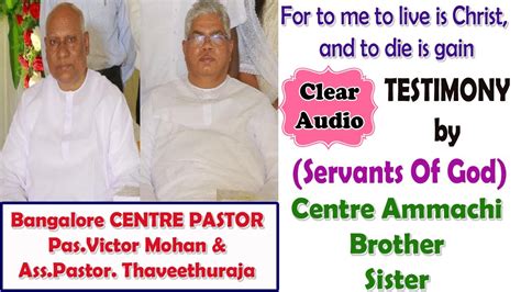 TPM TESTIMONY TPM MESSAGES CENTRE AMMACHI Testimony In Pas Victor