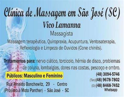 Vico Massagista São José Sc Massagem Terapêutica Massoterapia