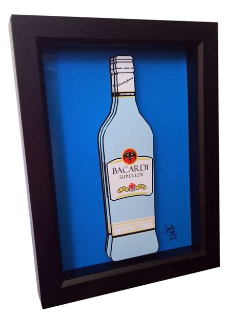 Bacardi Bottle Art Bacardi Bottle Print Bacardi Art Bacardi Etsy