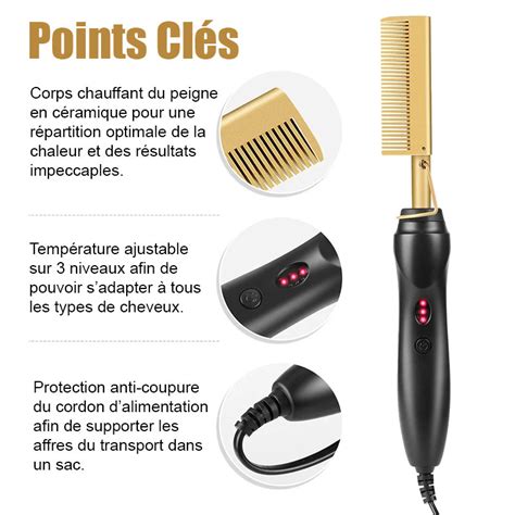 Peigne Chauffant Lectrique Pour Lisser Les Cheveux