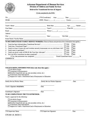 Fillable Online Humanservices Arkansas Referral For Transitional