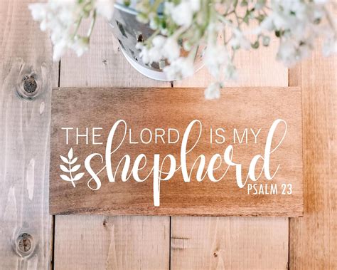 Bible Verse Wall Art Wood Sign Psalm 23 The Lord Is My Shepherd Christian Wall Art