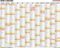 2026 Calendar - Free Printable Word Templates | Calendarpedia