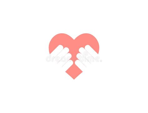 Embrace Hand Heart Hug Care Love Icon Vector Illustration Flat