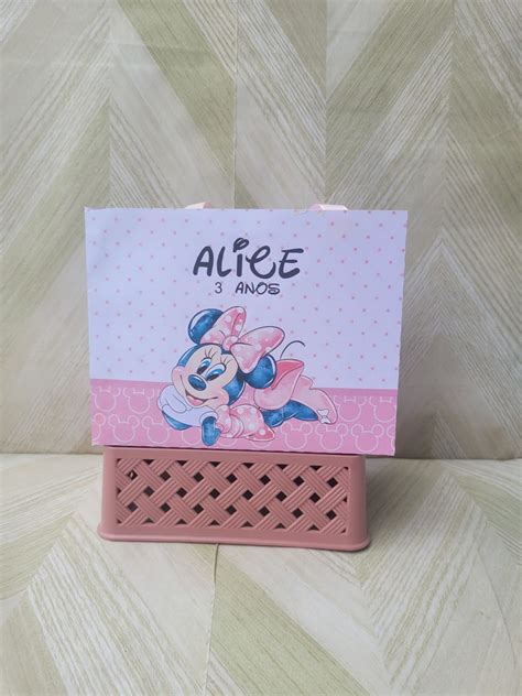 Sacolinha Personalizada Minnie Rosa Elo Produtos Especiais