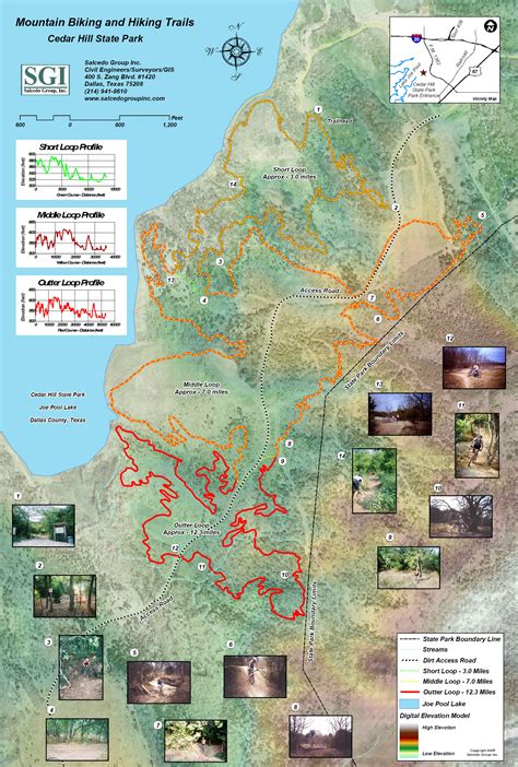 Cedar Hill State Park Mountain Biking and Hiking Map - Cedar Hill Texas ...