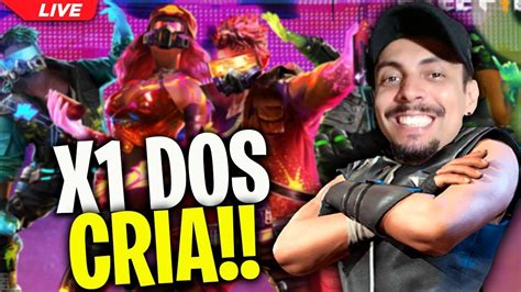 FREE FIRE AO VIVO X1 DOS CRIA JOGANDO INSCRITOS SALA