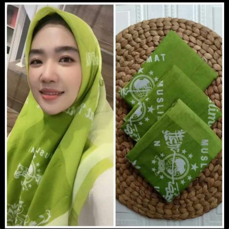 Jual Kerudung Jilbab Hijab Krudung Segi Empat Motif Muslimat Fatayat Nu