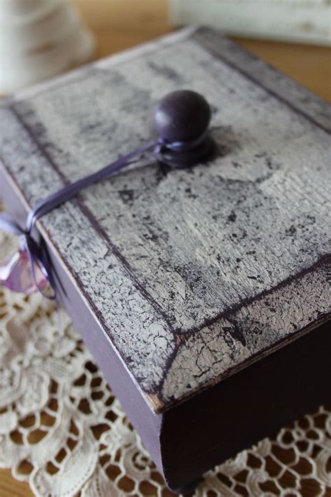 Coffret à bijoux boite à secrets en bois esprit romantique shabby