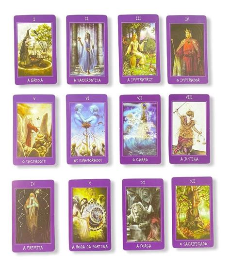 Baralho Tarot Das Bruxas Roxo 22 Cartas Deck Oráculo M