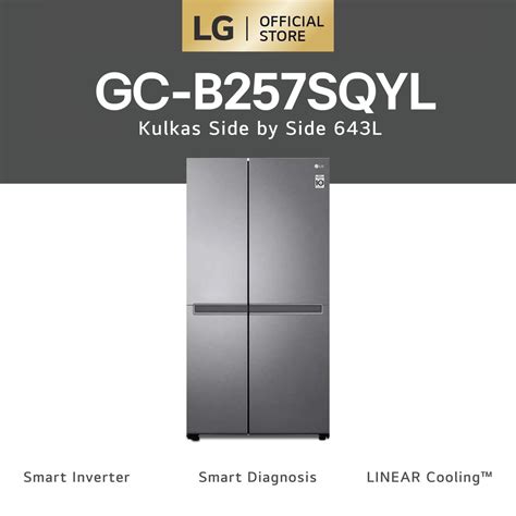 Jual LG Kulkas Side By Side 688L Gross 643L Nett Smart Inverter