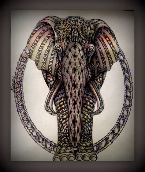 Leeann S Zentangle Ing Fun Fauna Gallery Tangle Art Elephant Art