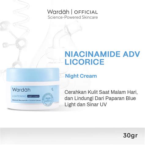 Jual Wardah Niacinamide Allantoin Lightening Night Cream Krim