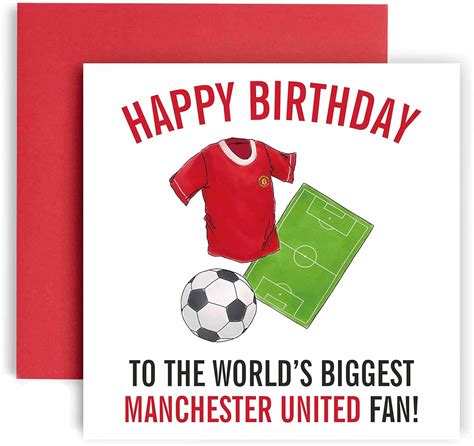 Huxters Football Cards For Manchester United Fans Happy Birthday Card