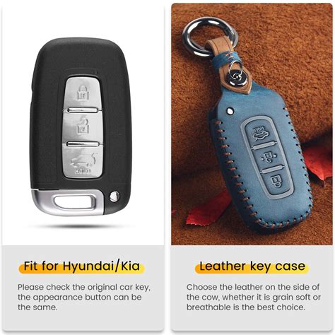 Dandkey Lederen Autosleutel Cover Smart Flip Key Case Voor Hyundai