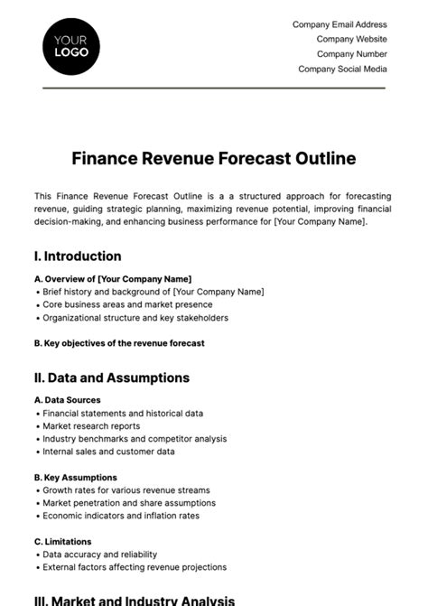 Free Finance Revenue Forecast Outline Template - Edit Online & Download | Template.net