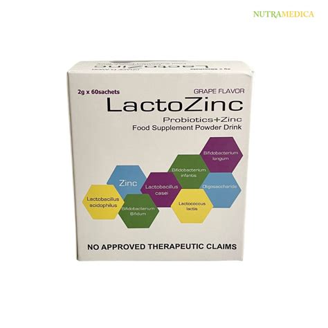 lactozinc probiotics zinc   sachets food supplement powder