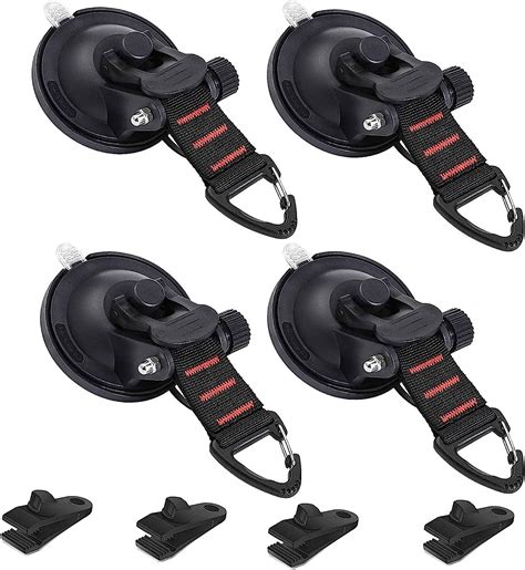 Heavy Duty Suction Cups With Hooks Upgraded Car Camping Tie Down 4PCS