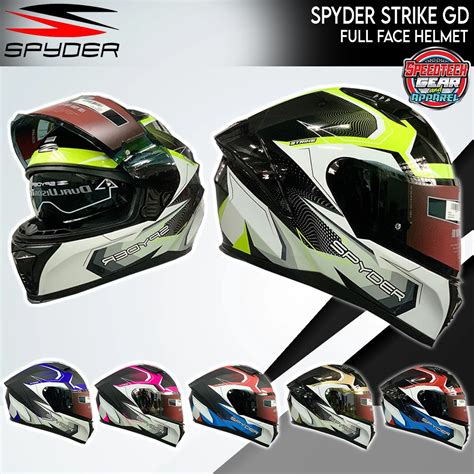 Spyder Strike Gd Full Face Helmet Dual Visor Shopee Philippines