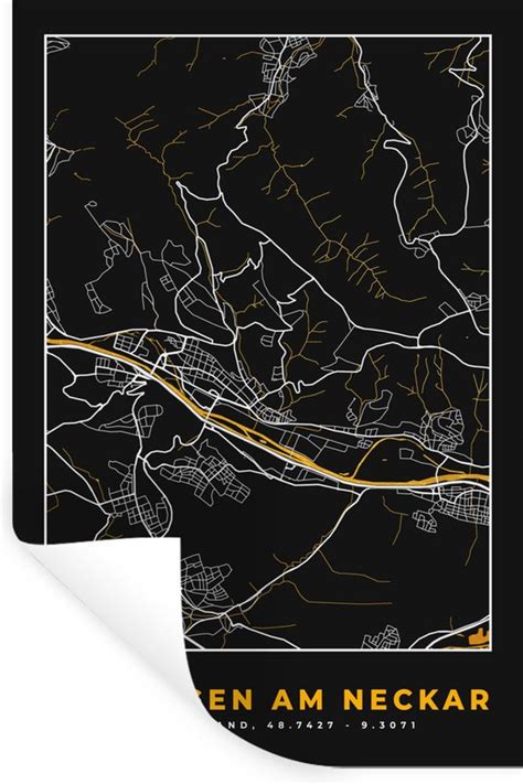 Muurstickers Sticker Folie Stadskaart Plattegrond Duitsland