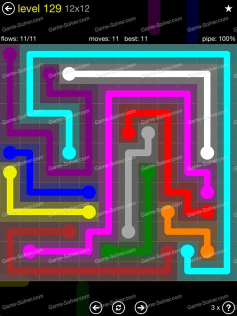 Flow 12x12 Mania Level 129 Game Solver