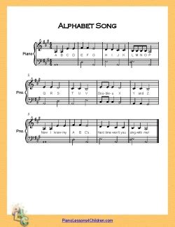 Alphabet Song (ABC Song) - lyrics, videos & free sheet music for piano