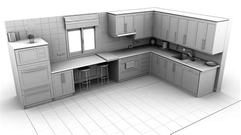 Kitchen Hd Res 3d Model Cgtrader