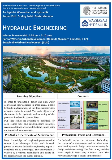 M Hydreng Fachgebiet Wasserbau Und Hydraulik Tu Darmstadt