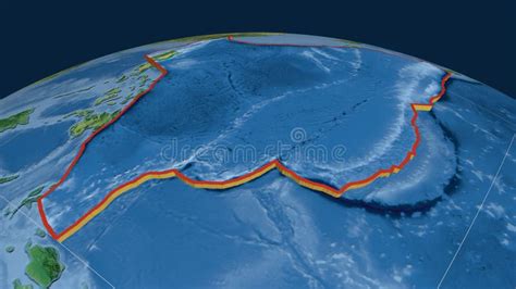 Philippine Sea Plate Extruded - Topographic Stock Illustration ...