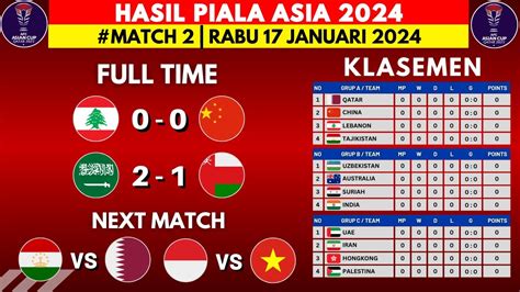 Hasil Piala Asia Lebanon Vs China Klasemen Piala Asia Qatar