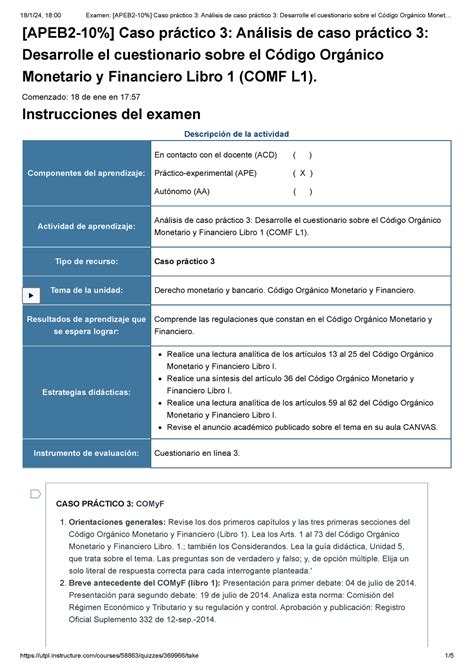 Examen Apeb Caso Pr Ctico An Lisis De Caso Pr Ctico