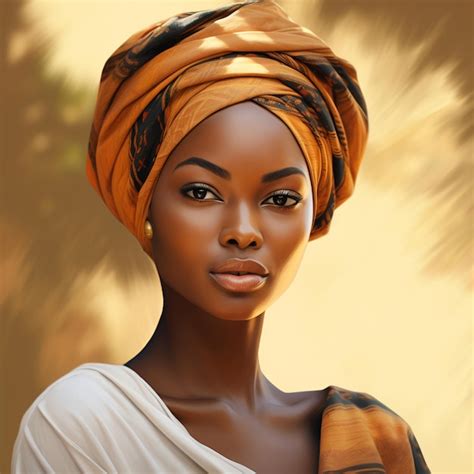 Premium AI Image Beautiful Ethiopian Woman With A Turban On Her Head