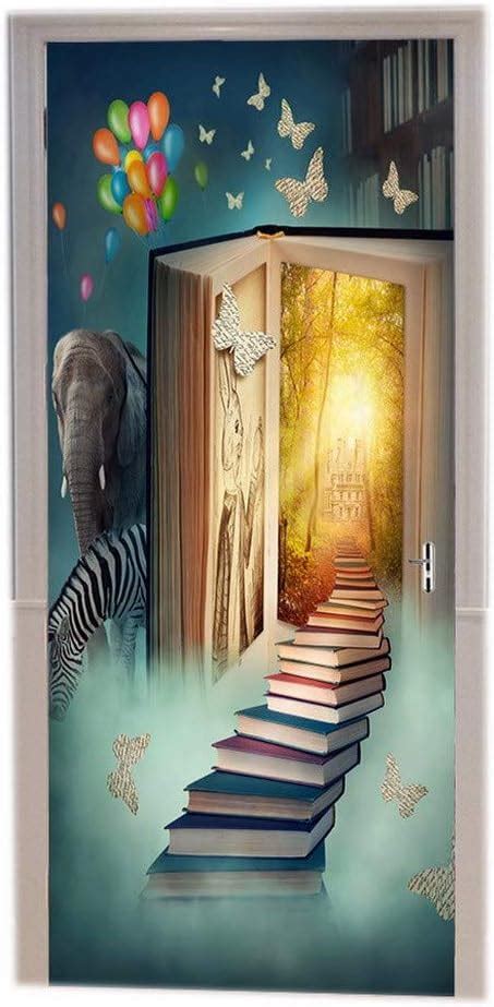 A Monamour 3D Door Stickers For Interior Doors Fantasy Library House