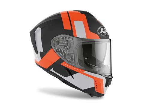 Spsh Airoh Spark Shogun Full Casco Integral Naranja Blanco Negro Mate