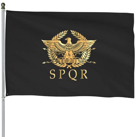 Spqr Roman Empire Standard Eagle Emblem Vintage Gold Shield House