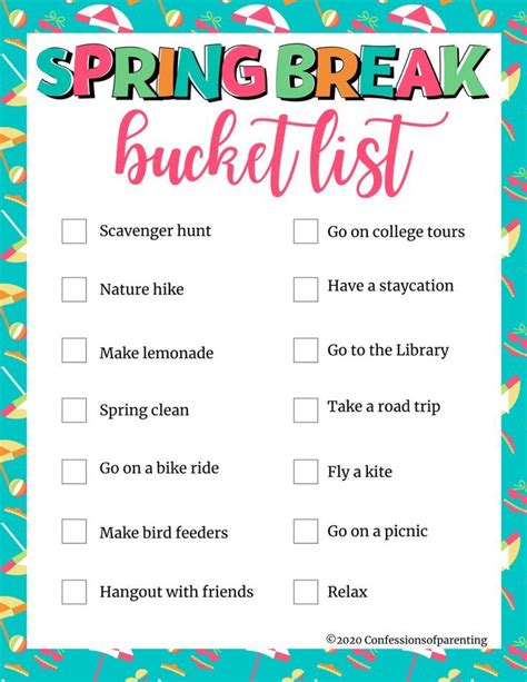 Spring Break Bucket List Artofit