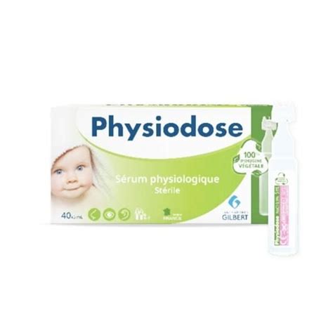 Gilbert Physiodose Sérum Physiologique 40 unidoses Cdiscount Santé