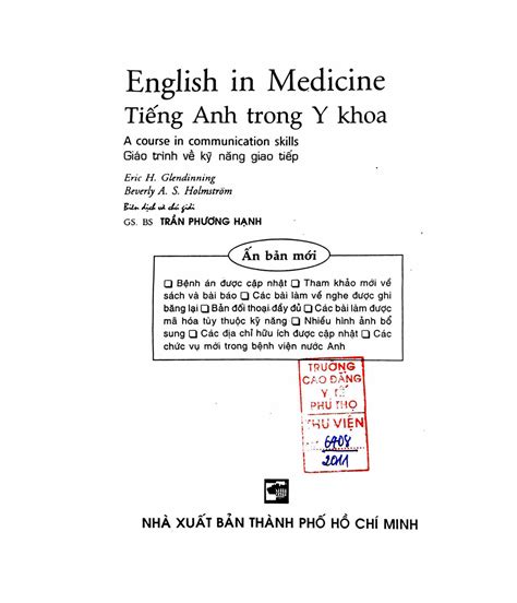 SOLUTION English In Medicine Ti Ng Anh Trong Y Khoa Gi O Tr Nh V K N