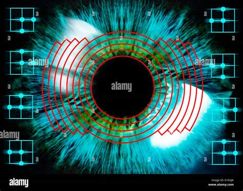 Biometric Eye Scan Computer Artwork Of A Human Eye Being Scanned