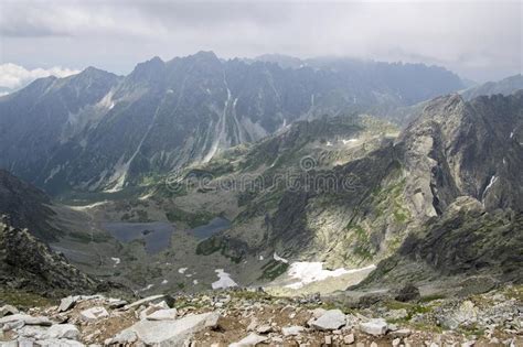 Hiking Trail To Rysy Mount, Aeria View To Mountain Tarn Big Frog Stock ...